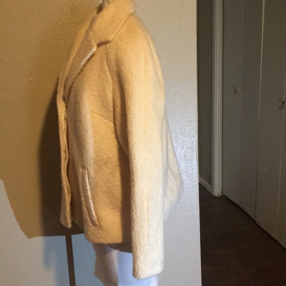 Land’s End Cream Wool Blend Coat - Picture 2 of 5